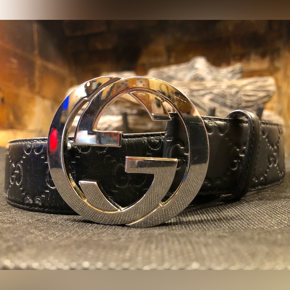 GUCCI - Signature Leather Belt - 80-32 - Picture 4 of 16